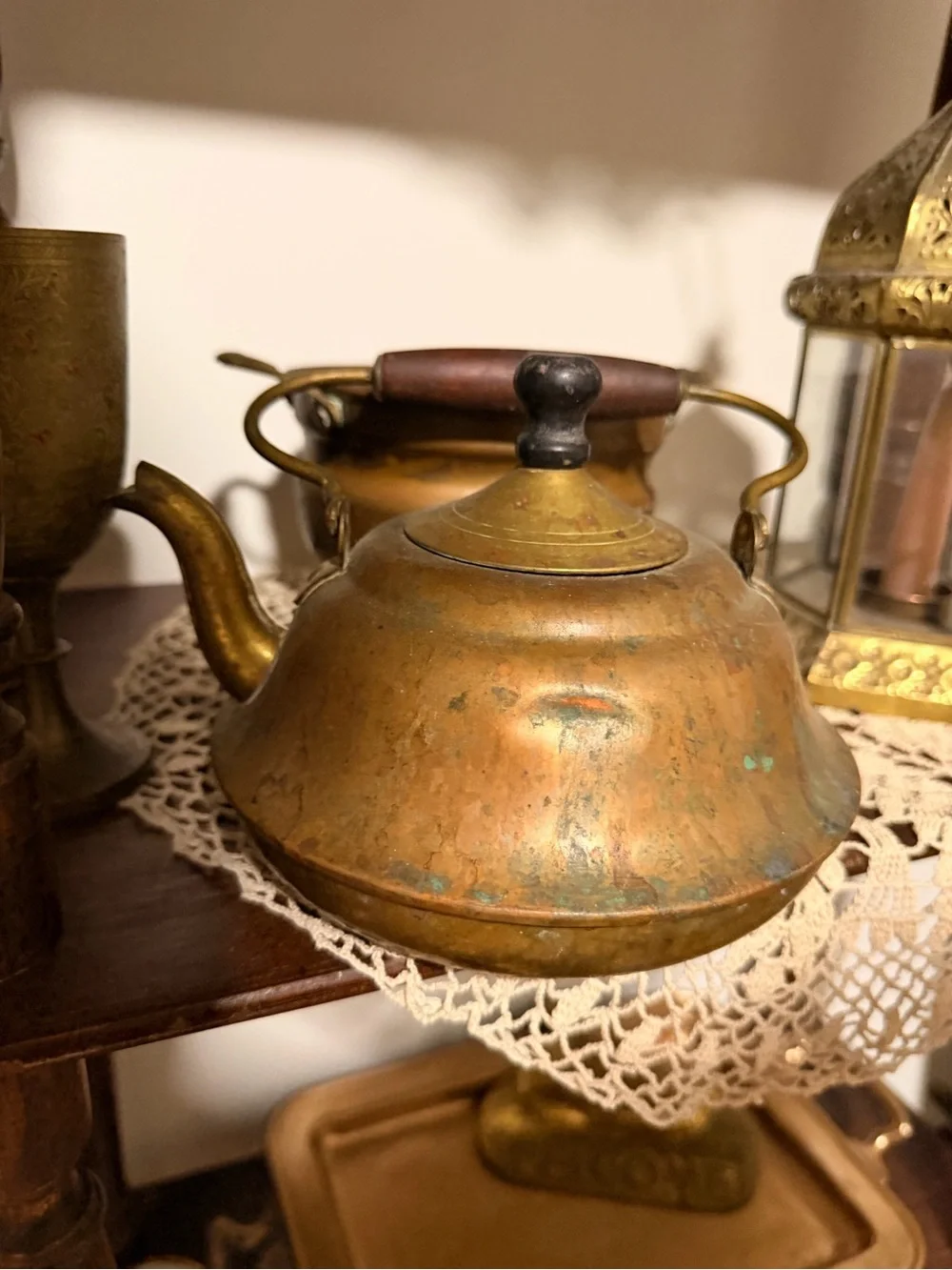 Vintage Copper Teapot - Rustic Copper Finish